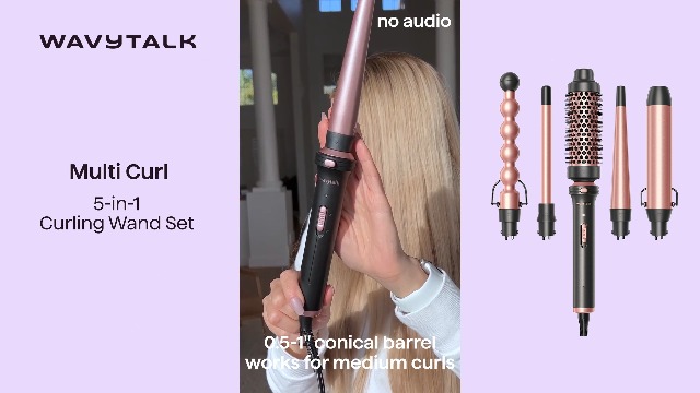 Wavytalk 5 in 1 Curling Wand Set, Multi Hair Curler Set with